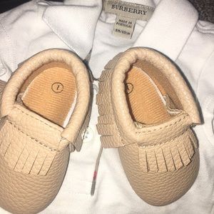 Sweet N swag red bottoms tan baby moccasins